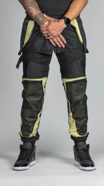Ride Rich Unit 16 Armoured Denim Cargo Motorcycle Joggers - Black